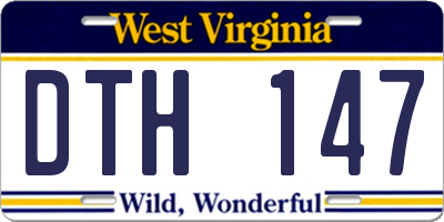WV license plate DTH147