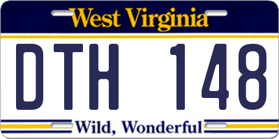 WV license plate DTH148