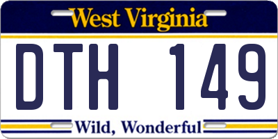 WV license plate DTH149