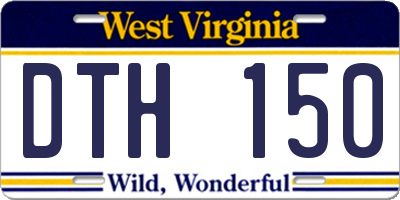 WV license plate DTH150