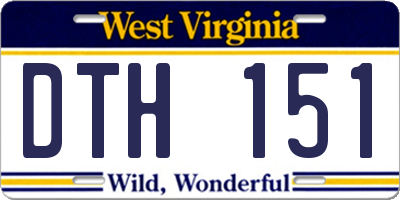 WV license plate DTH151