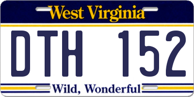 WV license plate DTH152