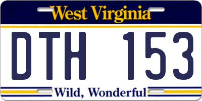WV license plate DTH153