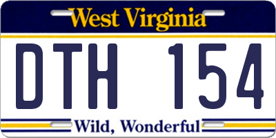 WV license plate DTH154