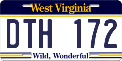 WV license plate DTH172