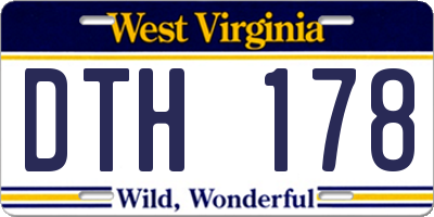 WV license plate DTH178