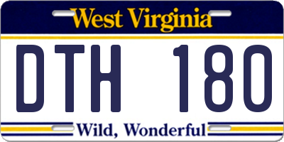 WV license plate DTH180