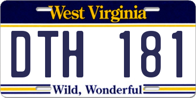WV license plate DTH181