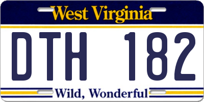 WV license plate DTH182
