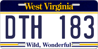 WV license plate DTH183