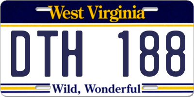 WV license plate DTH188