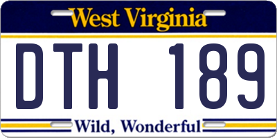 WV license plate DTH189