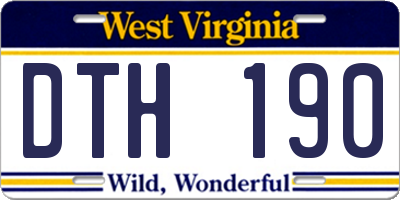 WV license plate DTH190