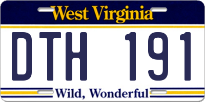 WV license plate DTH191
