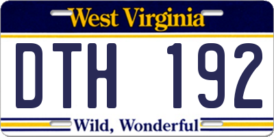 WV license plate DTH192
