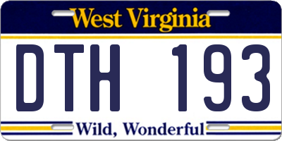 WV license plate DTH193