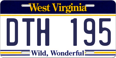 WV license plate DTH195