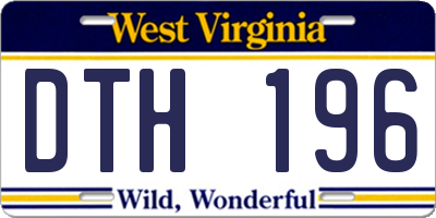WV license plate DTH196
