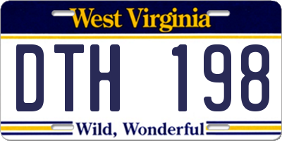 WV license plate DTH198