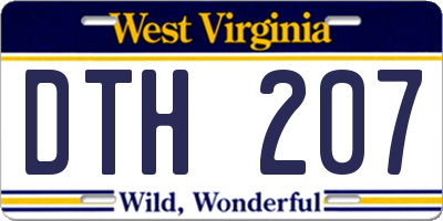 WV license plate DTH207