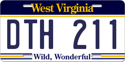 WV license plate DTH211