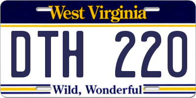 WV license plate DTH220