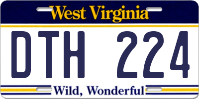 WV license plate DTH224