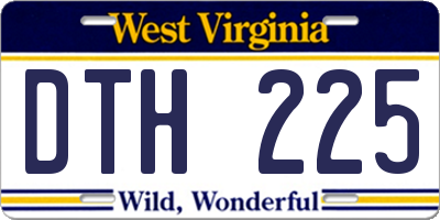 WV license plate DTH225