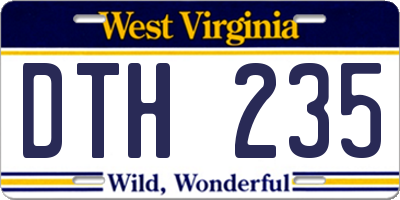 WV license plate DTH235