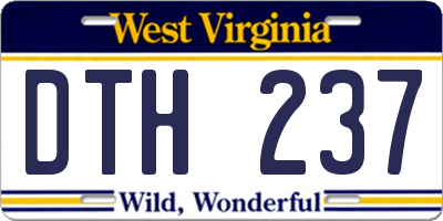 WV license plate DTH237