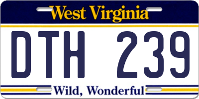 WV license plate DTH239