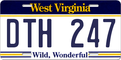 WV license plate DTH247