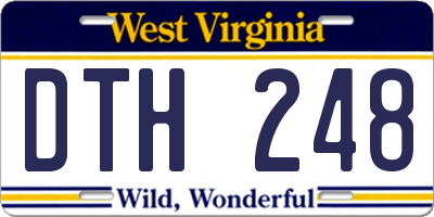 WV license plate DTH248