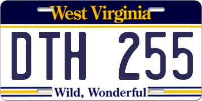WV license plate DTH255
