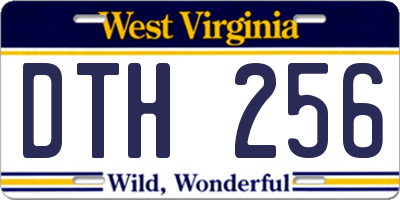 WV license plate DTH256