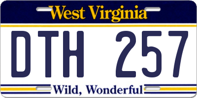 WV license plate DTH257