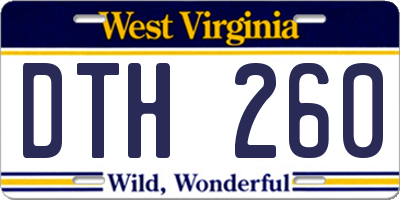 WV license plate DTH260