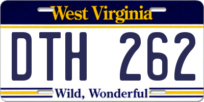 WV license plate DTH262