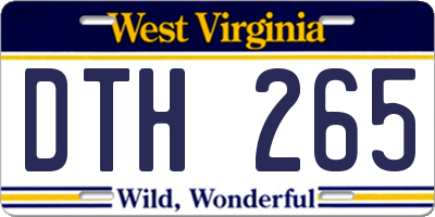 WV license plate DTH265
