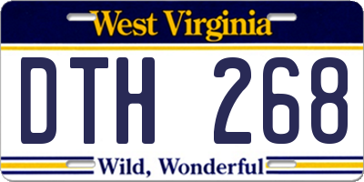 WV license plate DTH268