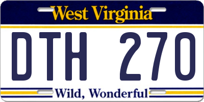 WV license plate DTH270
