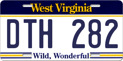 WV license plate DTH282