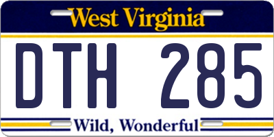 WV license plate DTH285