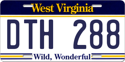 WV license plate DTH288