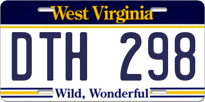 WV license plate DTH298
