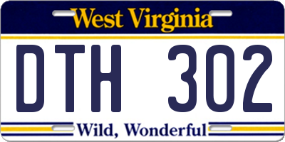 WV license plate DTH302