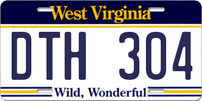 WV license plate DTH304