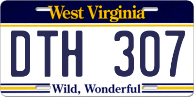 WV license plate DTH307