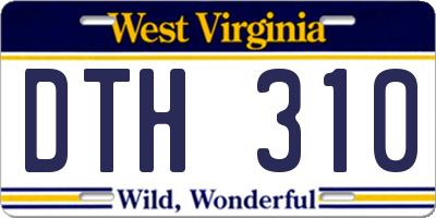 WV license plate DTH310