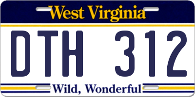 WV license plate DTH312